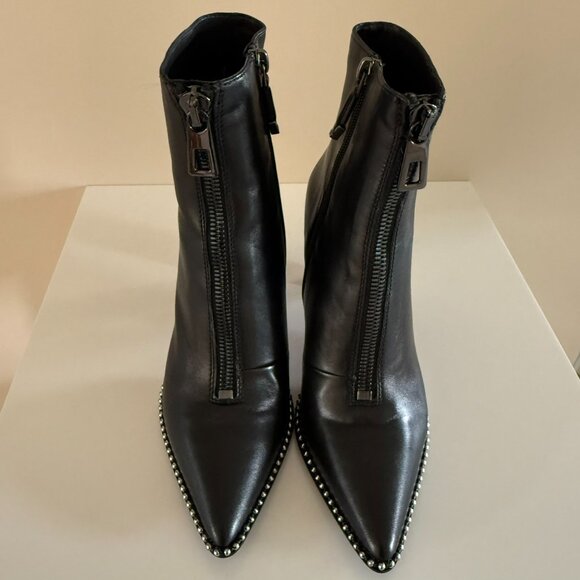 MANFIELD | Black Label Studded Leather Ankle Boots Sz 7.5/38 - Picture 2 of 5